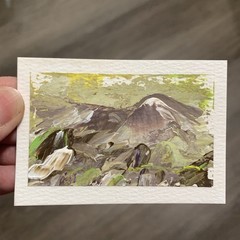 ACEO Artist Card 3.5 X 2.5 Abstract Nature Landscape Acrylic Original Painting