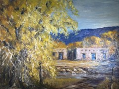 California Artist Palos Verdes Oil Painting 1989 Anne Gere New Mexico Landscape