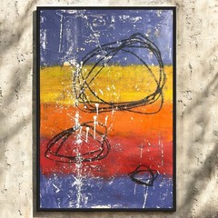 Original Mixed Media Abstract Modern Art Painting 24×36 „Pacifica“ Signed