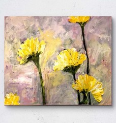 Mary Myers Original Floral Painting Golden Reach 16×20 Acrylic on Canvas