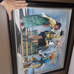 Chuck Oberstein CLOWN HIJINX original painting. Never on Market. DOUBLE FRAMED.