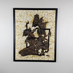 Large Original Signed Batik Painting 37.5×30.5 Framed Art – Rama & Shinta