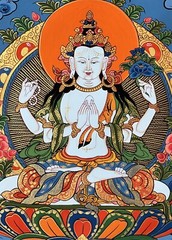 TIBETAN THANGKA AVALOKITESHVARA/ CHYANGRESI/ CHENREZIG ORIGINAL HAND PAINTING