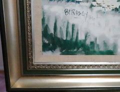 ALFRED BIRDSEY HUGE ORIGINAL OIL ON CANVAS BERMUDA SEAPORT SCENE PAINTING 1986