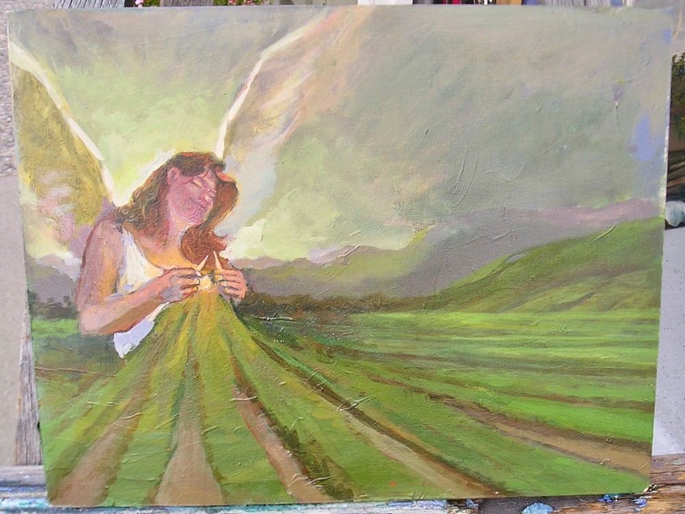 CALIFORNIA PLEIN AIR LANDSCAPE, SURREAL, EARTH MOTHER, ANGEL, CREATION, BEAUTY!