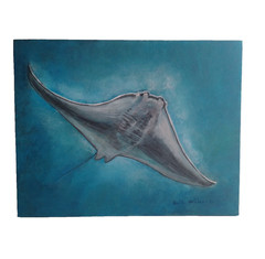 Original Acrylic Painting 11×14 Stingray Beach House Seaside Coastal Wall Art
