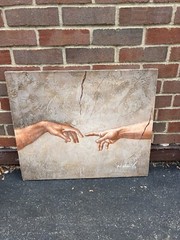 God Touching Adam Repro Sistine Chapel Oil Painting On Canvas 20X24