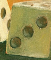 Casino Dice 5 x 7 in. Oil on archival panel Hall Groat Sr.