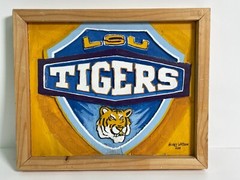 LA Artist Henry Watson LSU Tigers Hand Painted Carving