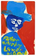 [Beats] Jack Micheline / Original Painted Postcard „Father Murphy“ / ca. 1970s?