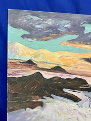 Vintage Oil Painting, Canvas Panel ~ Coastal Scene, Rocky – Colorful 30″ x 22″