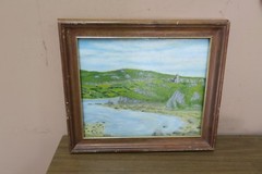 Vintage Oil on Board Painting 10 „x 12“ Landscape Dunes Framed Signed MacDonald