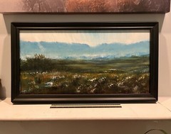 Original American Southwest Glow Blue Ridge Mountains Landscape Painting Frame