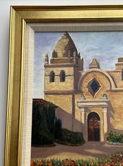 GLORIA LEE PAINTING LANDSCAPE MISSION ORIGINAL LISTED FAMOUS FLORAL GARDEN BLOOM