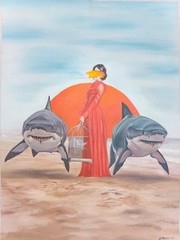 oil on canvas Manuel Martinez 85x65cm „Guardespalda De La Dama“cuban Art 2026