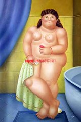 24×36″100%hand painted oil flat,Fernando Botero Style,Fat Lady,Fat Women,Fat Men