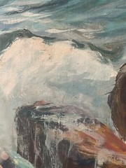 Mae Barbee Bruening, Texan (1908-1994) Oil Painting Laguna Beach CA Coastline