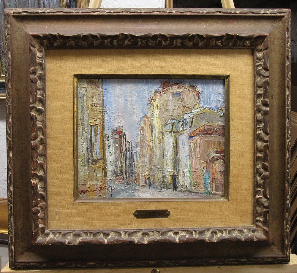 Jean Vinay Modernist View of Asnieres Paris Listed Paris School French Artist