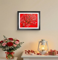 Cherry Blossom Tree Painting 11×14 Original Acrylic Van Gogh Inspired Wall Decor