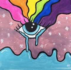 Trippy Eye 11×14 Acrylic Painting Canvas Original Art