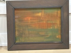 Mid Century Modern Art Painting Framed Original Circa 1950-60’s