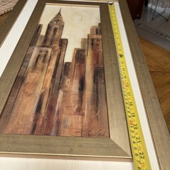 Silvia Vassileva New York Sunset 11 Chrysler Buildings Framed Signed Painting