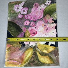 Floral Watercolor Painting Original Vintage Medium Work On Paper 9”x12”