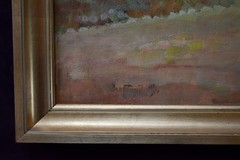 1930s French Brittany Farm Landscape Oil Painting Signed Bertrand Py Salon Paris