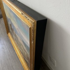 Original Oil On Canvas Painting Of 4 Elk Running From Hunters By Bill Chappell