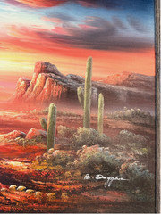 Original B. Duggan Southwest Desert Scape Oil On Canvas Painting Signed