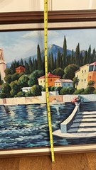 Vintage Original Oil Painting Seaside Italian Riviera Villa Signed James Cole