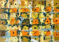 Sunflower Abstract Painting Original Art Impasto Oil Painting 10×14″ Field Art