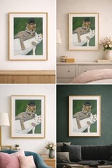 The Royal Honeymoon Whimsical Cat Wedding Portrait Original Acrylic