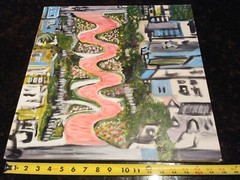 San Francisco Ca Lombard Crooked St Original Art Painting Signed By Danny Ayala