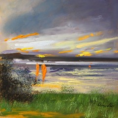 LANDSCAPE Oil painting contemporary 8×8 UKRAINE