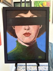 Contemporary Portrait Painting 11×14 Framed Woman Censored Art