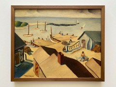FRANK CARSON RARE 1942 “ PROVINCETOWN WATERFRONT “ FRAMED ORIGINAL OIL PAINTING