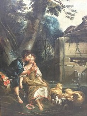 Francois Boucher 1703-1770 „A shepherd teaching a shepherdess to play the flute“
