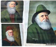 Set of 3 David Pelbam Signed Vintage Oil Canvas Portraits Home Galleries