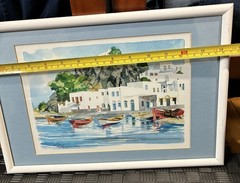 Water color painting , Hydra island,Greek art,Original Painting Signed 10×7