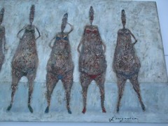 ALFREDO LANGARICA OIL PAINTING ORIGINAL LARGE GUADALAJARA ART MOD BIKINI BEACH