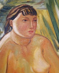 Oil Painting Copy on Canvas Portrait of a Sitting Woman by M. Barraud