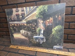 Tuscany Cafe Scene Oil Painting Reproduction On Heavy Cardboard 24×16