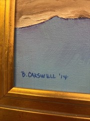 Framed Paint On Canvas Art Of A Parrot Signed By Artist. B. Carswell 16”-19”