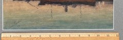 1939 Louis Feuchter Baltimore Maryland Harbor Scene with Masted Steam Ship WPA