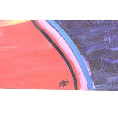 Street Art „A Day At The Beach“ Oil Painting On Canvas Signed Alford 84