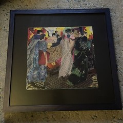 ORIGINAL SIGNED ARTWORK 2015 Collage Painting Sangeeta Levy 18 X 18.5 In Framed