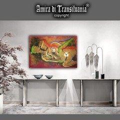 Modern Painting Art Abstract Contemporary Fantasy Love Woman Men Kamasutra Eros