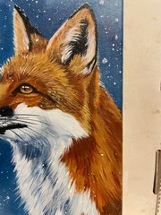 9 x 12 Acrylic Painting on Canvas ….“ Fox in Winter“