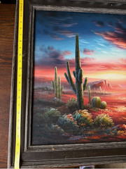 Original B. Duggan Southwest Desert Scape Oil On Canvas Painting Signed